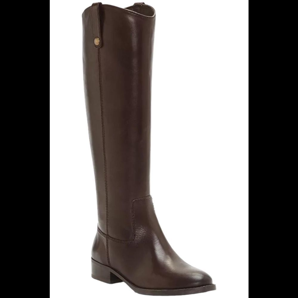 I.N.C. International Concepts Fawne Wide-Calf Leather Boots Chocolate - Medium